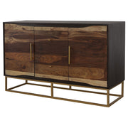 Zara 2-door 57-inch Wood Accent Storage Cabinet Black Walnut