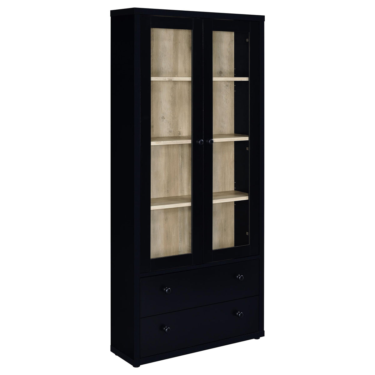 Hawthorne 4-shelf Glass Door Tall Cabinet with Drawers