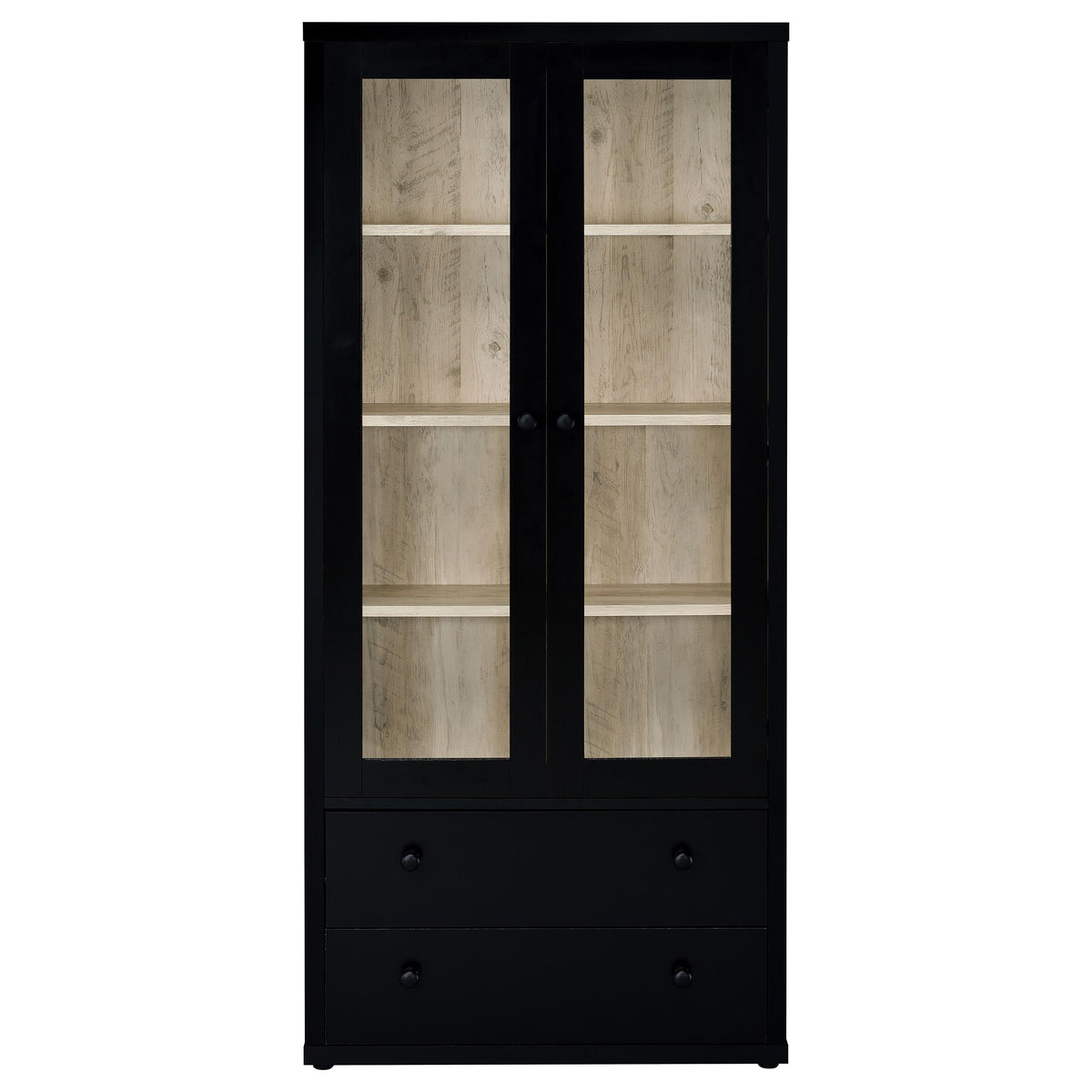 Hawthorne 4-shelf Glass Door Tall Cabinet with Drawers