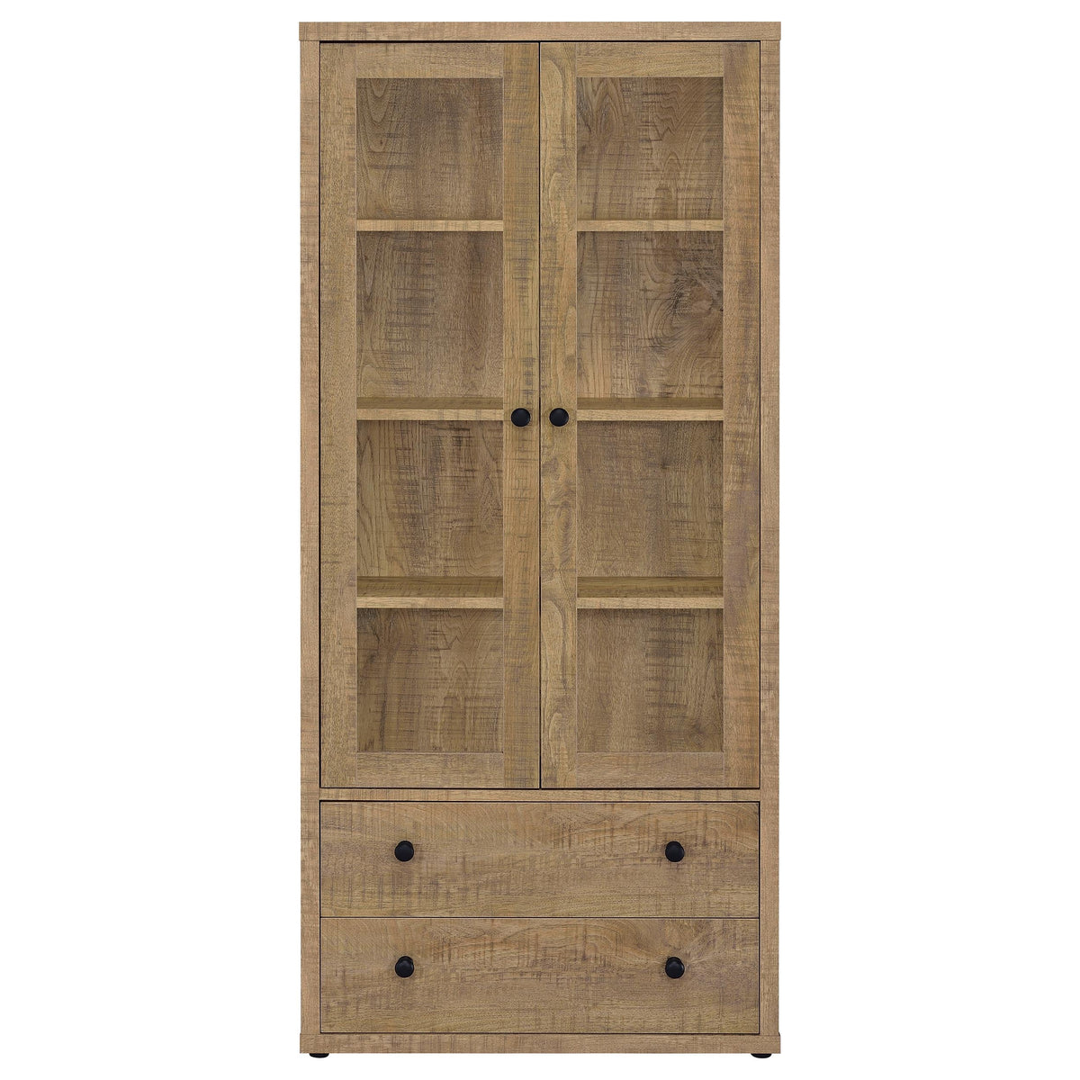 Hawthorne 4-shelf Glass Door Tall Cabinet with Drawers
