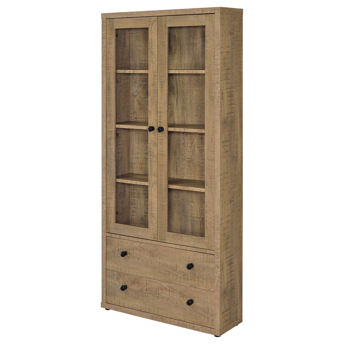 Hawthorne 4-shelf Glass Door Tall Cabinet with Drawers