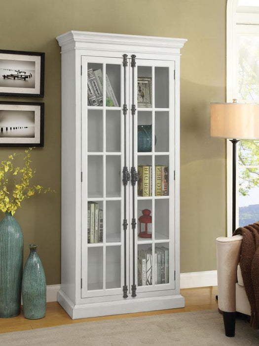 Toni - 2 Door Wood Tall Storage Cabinet - Distressed White