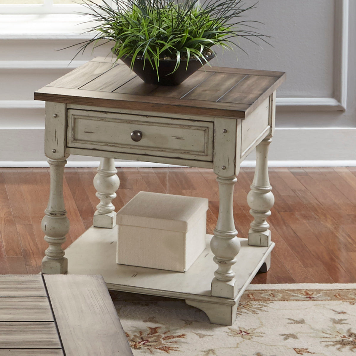 Morgan Creek - 3 Piece Living Room Set - Antique White / Wirebrushed Tobacco Accents