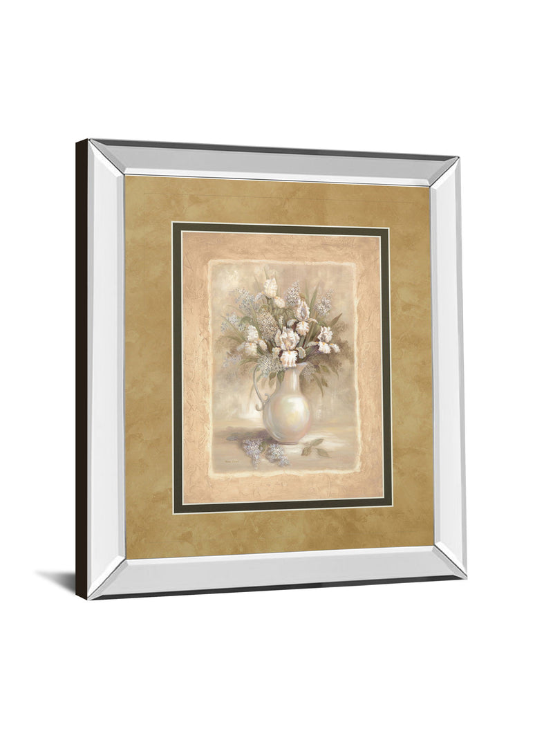 Bounty I By Vivian Flasch - Mirror Framed Print Wall Art - Light Brown
