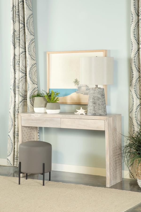 Rickman 2-drawer Wood Entryway Console Table White Washed Default Title