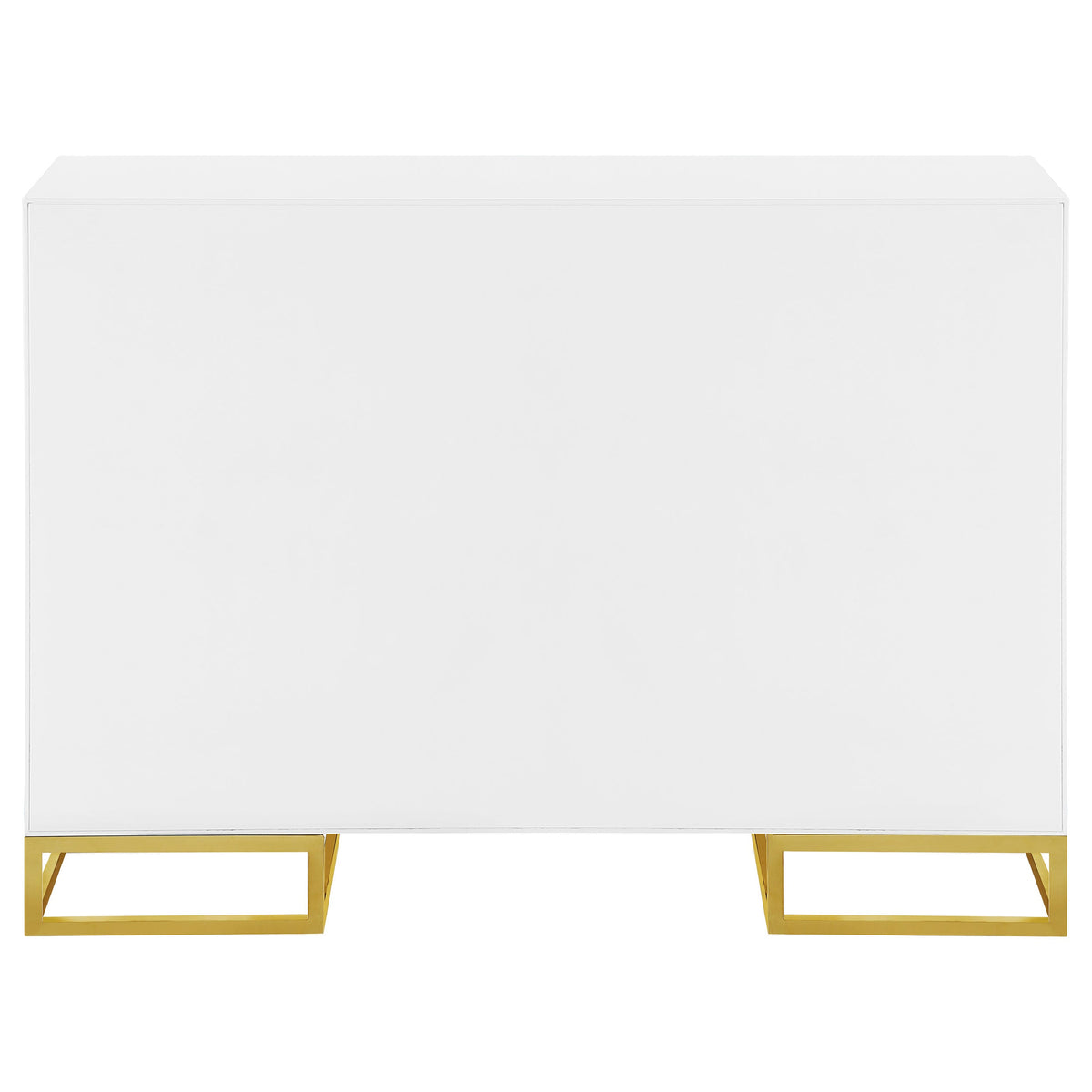 Elsa 2-door Wood Storage Accent Cabinet White and Gold