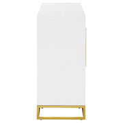 Elsa 2-door Wood Storage Accent Cabinet White and Gold