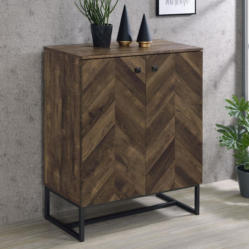 Carolyn 2-door Engineered Wood Accent Cabinet Rustic Oak Default Title