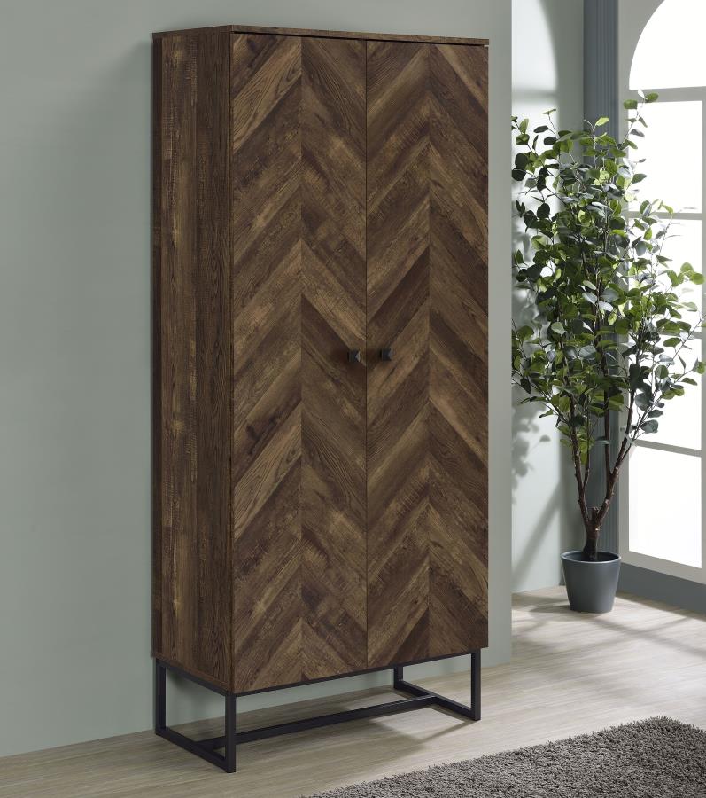 Carolyn 2-door Engineered Wood Accent Cabinet Rustic Oak Default Title