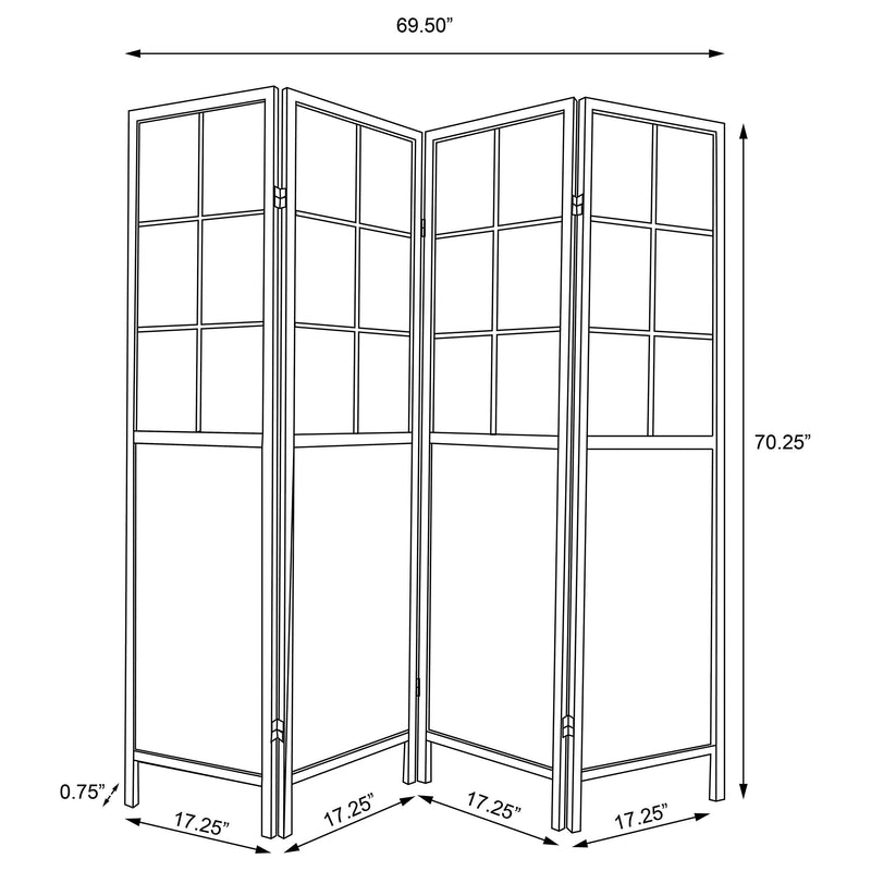 Edwards 4-Panel Room Divider Folding Shoji Screen Natural