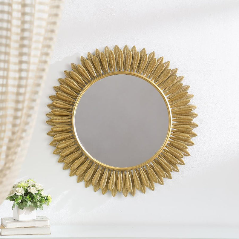 Tuscany 35 x 35 Inch Sunburst Wall Mirror Gold Default Title