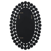 Colleen 31 x 47 Inch Oval Wall Mirror Crystal Flowers Silver
