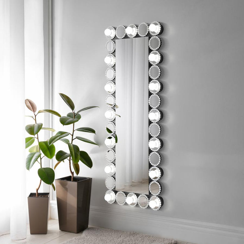 Aghes 24 x 62 Inch Wall Mirror with Lighting Silver Default Title