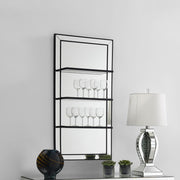Oriel 24 x 47 Inch Rectangular 3-Shelf Wall Mirror Silver Default Title