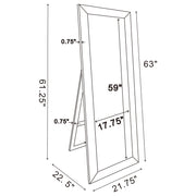 Soline 22 x 61 Inch Framed Standing Floor Mirror Silver