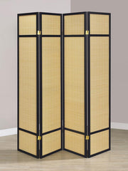 Pearce 4-panel Bamboo Room Divider Folding Screen Natural Default Title
