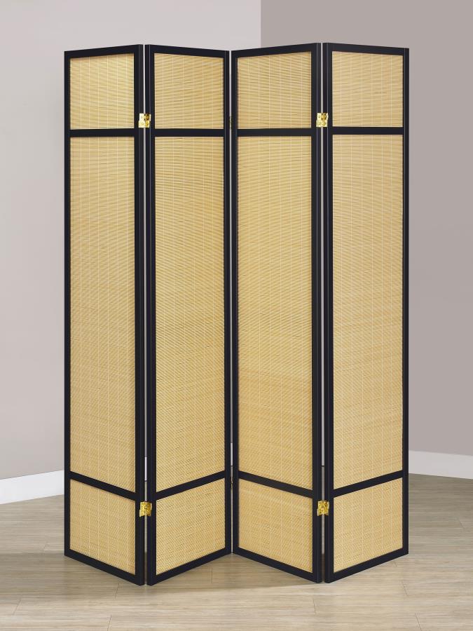 Pearce 4-panel Bamboo Room Divider Folding Screen Natural Default Title