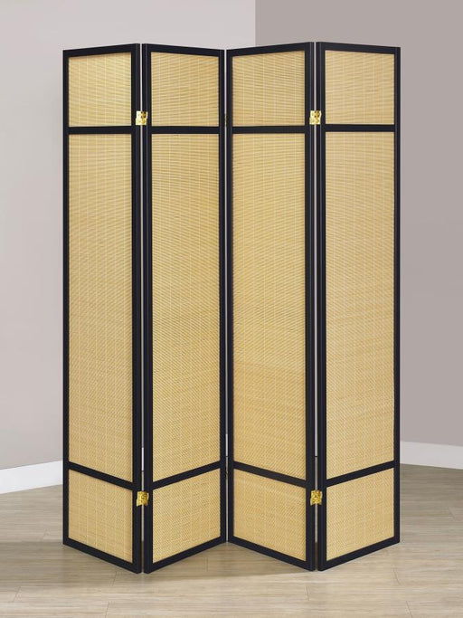 Pearce 4-panel Bamboo Room Divider Folding Screen Natural Default Title