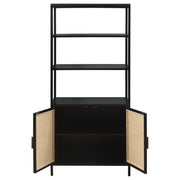 Amherst 3-shelf Radio Weave Cane Metal Accent Cabinet