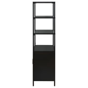 Amherst 3-shelf Radio Weave Cane Metal Accent Cabinet