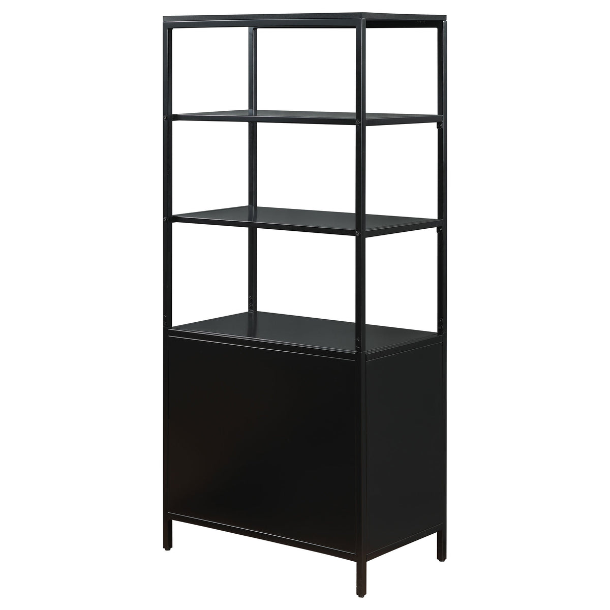 Amherst 3-shelf Radio Weave Cane Metal Accent Cabinet