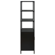 Amherst 3-shelf Radio Weave Cane Metal Accent Cabinet