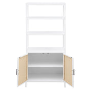 Amherst 3-shelf Radio Weave Cane Metal Accent Cabinet