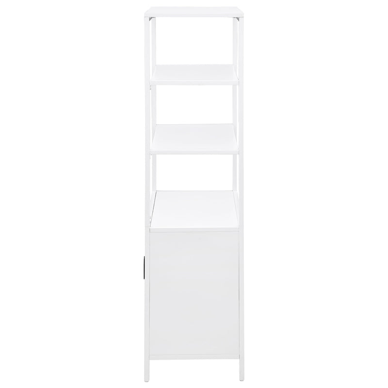 Amherst 3-shelf Radio Weave Cane Metal Accent Cabinet