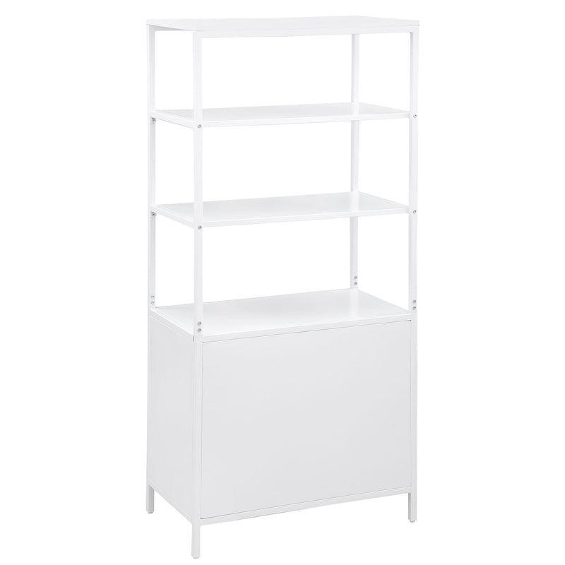 Amherst 3-shelf Radio Weave Cane Metal Accent Cabinet