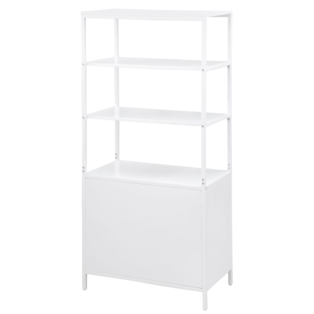 Amherst 3-shelf Radio Weave Cane Metal Accent Cabinet
