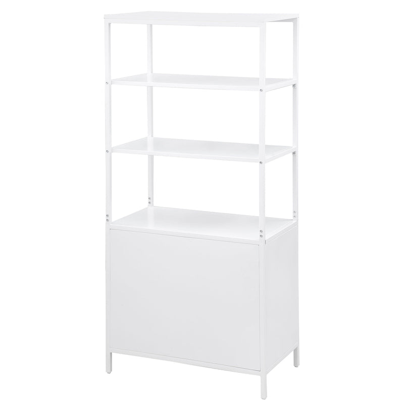 Amherst 3-shelf Radio Weave Cane Metal Accent Cabinet