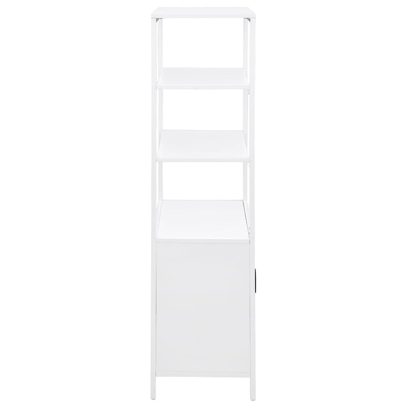 Amherst 3-shelf Radio Weave Cane Metal Accent Cabinet