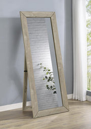 Cadence Tempered Glass Full Length Standing Mirror Grey Washed Oak