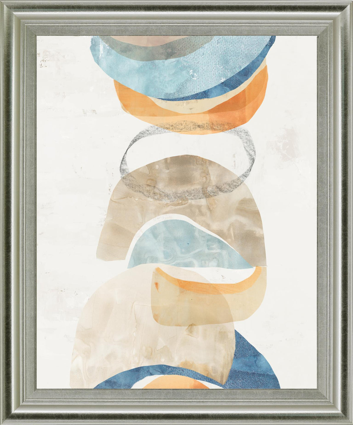 Stacked Aurora - 28" x 34" Framed Wall Art - Beige