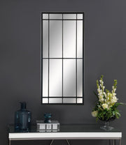 Annetta 24 x 52 Inch Window Pane Wall Mirror Black Default Title