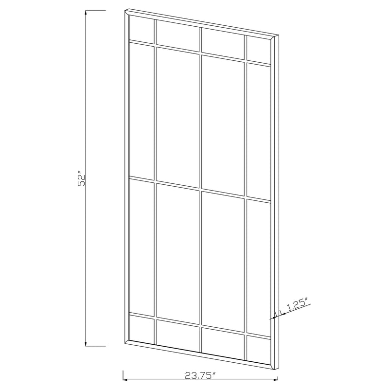 Annetta 24 x 52 Inch Window Pane Wall Mirror Black