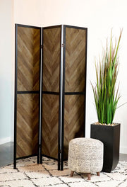 Marlene 3-Panel Room Divider Folding Screen Rustic Tobacco Default Title