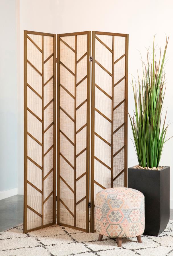Mila 3-Panel Room Divider Folding Shoji Screen Walnut Default Title