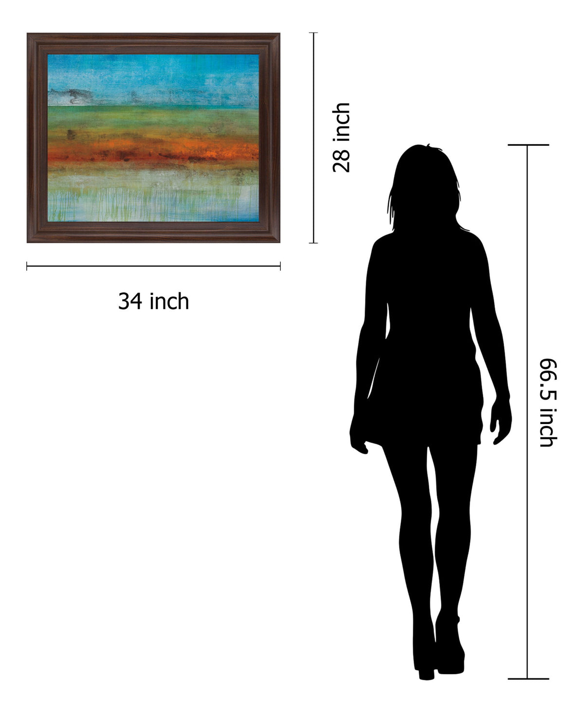 Rustic Glowscape - 28" x 34" Framed Wall Art - Light Blue