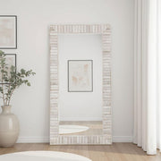 Pino 34 x 68 Inch Wood Framed Floor Mirror White Default Title