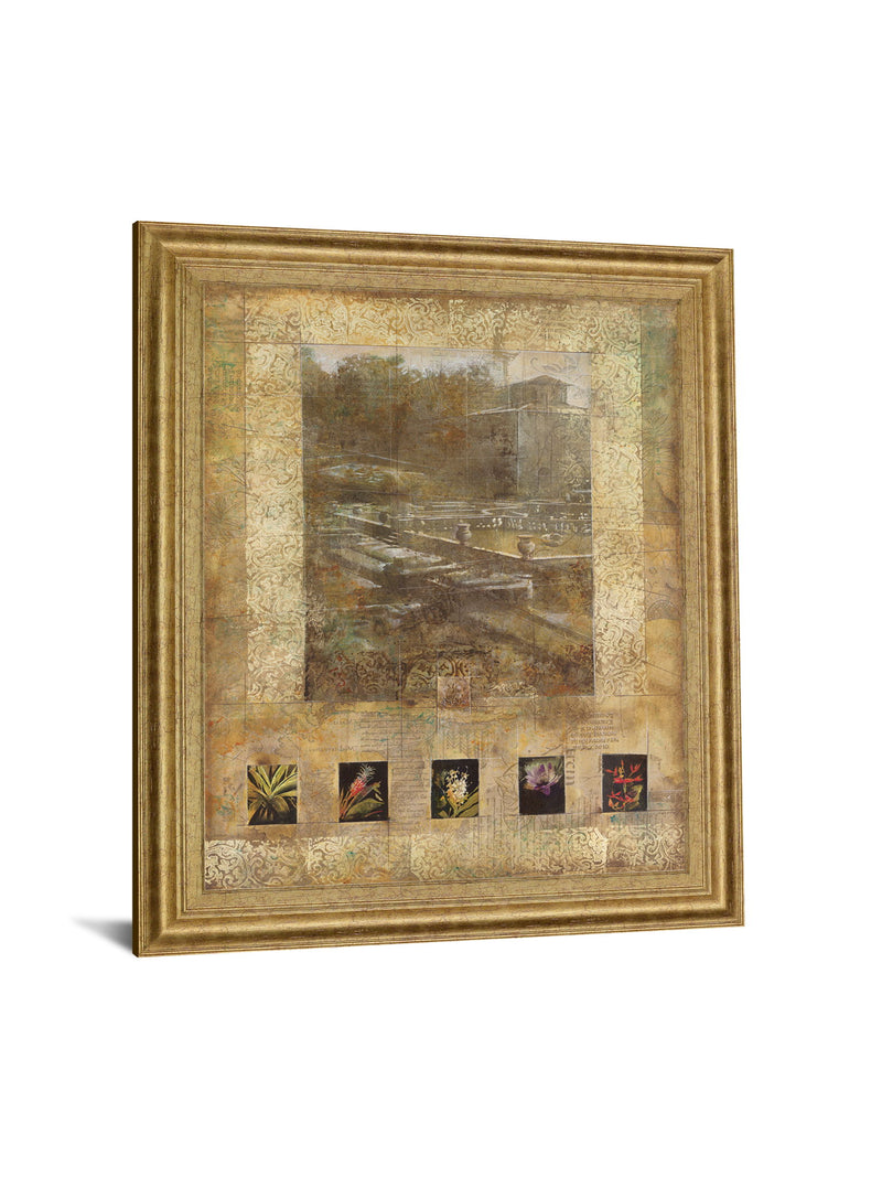 Tuscan Terrace Montage - 28" x 34" Framed Wall Art - Light Brown