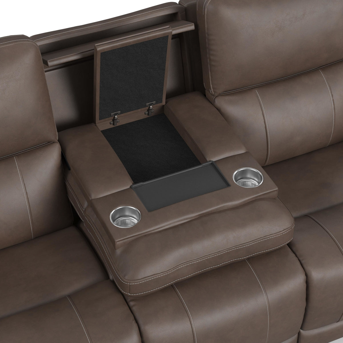 Flexsteel Carter Power Reclining Sofa with Console & Power Headrests & Lumbar
