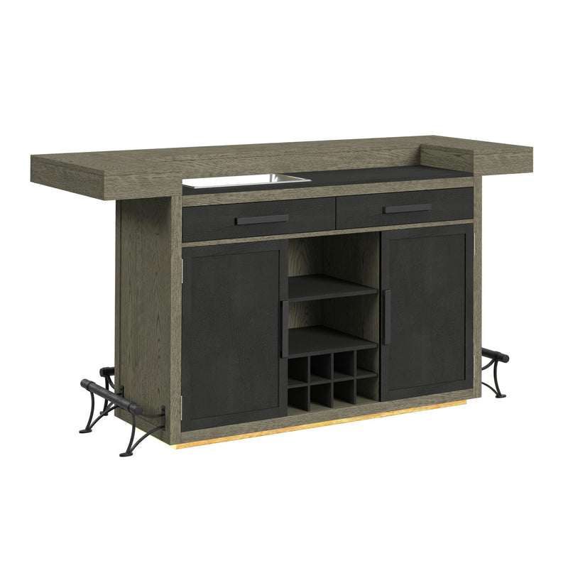 Jemma - Bar Table With Light - Gray And Dark Espresso