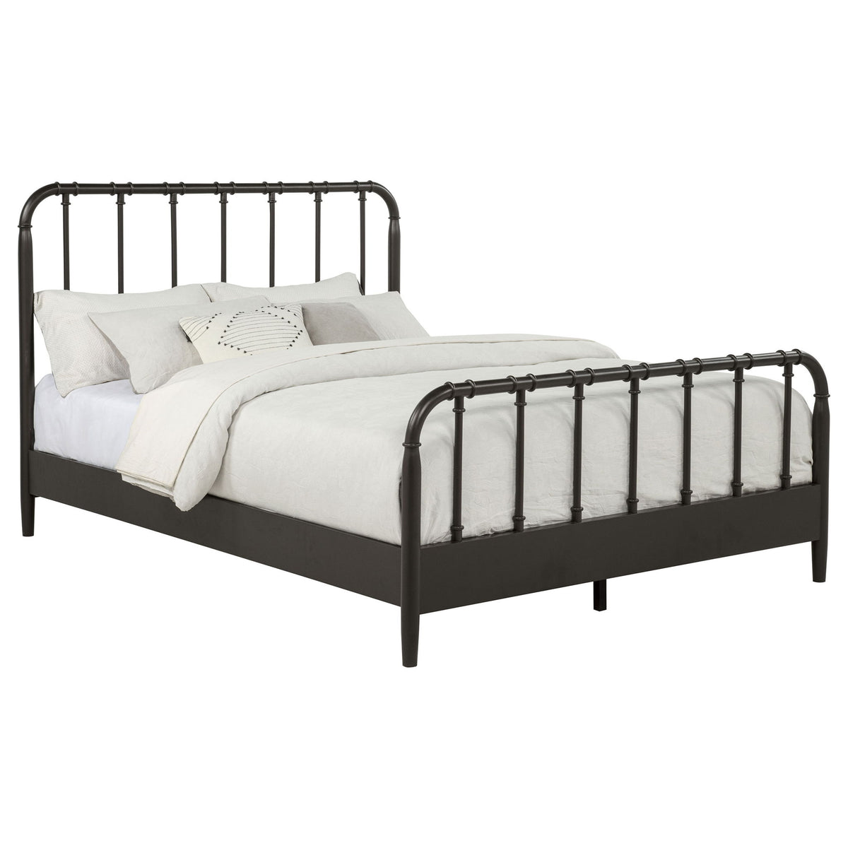Rocco All Wood Water Pipe Open Frame Queen Bed Dark Bronze