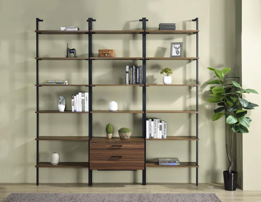 Owens 3-piece 96-inch Wall Mounted Bookshelf Set Walnut Default Title