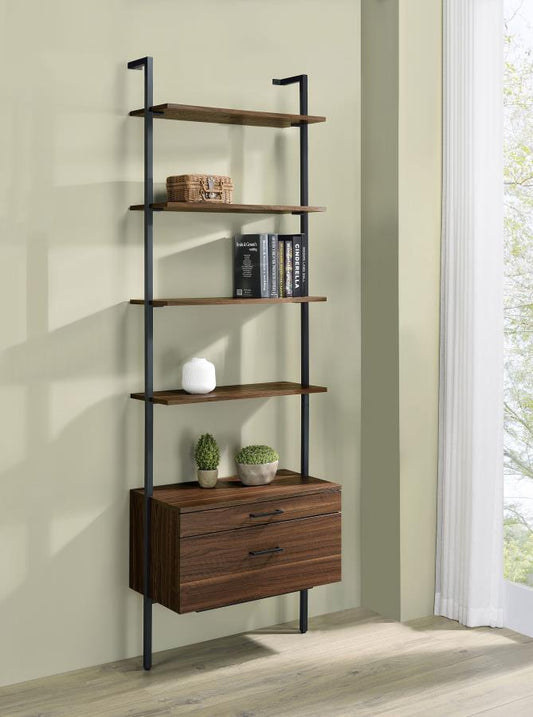 Owens 96-inch 4-shelf Storage Wall Bookshelf Walnut Default Title