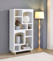 Dalton 65-inch 6-shelf Bookcase White and Distressed Pine Default Title