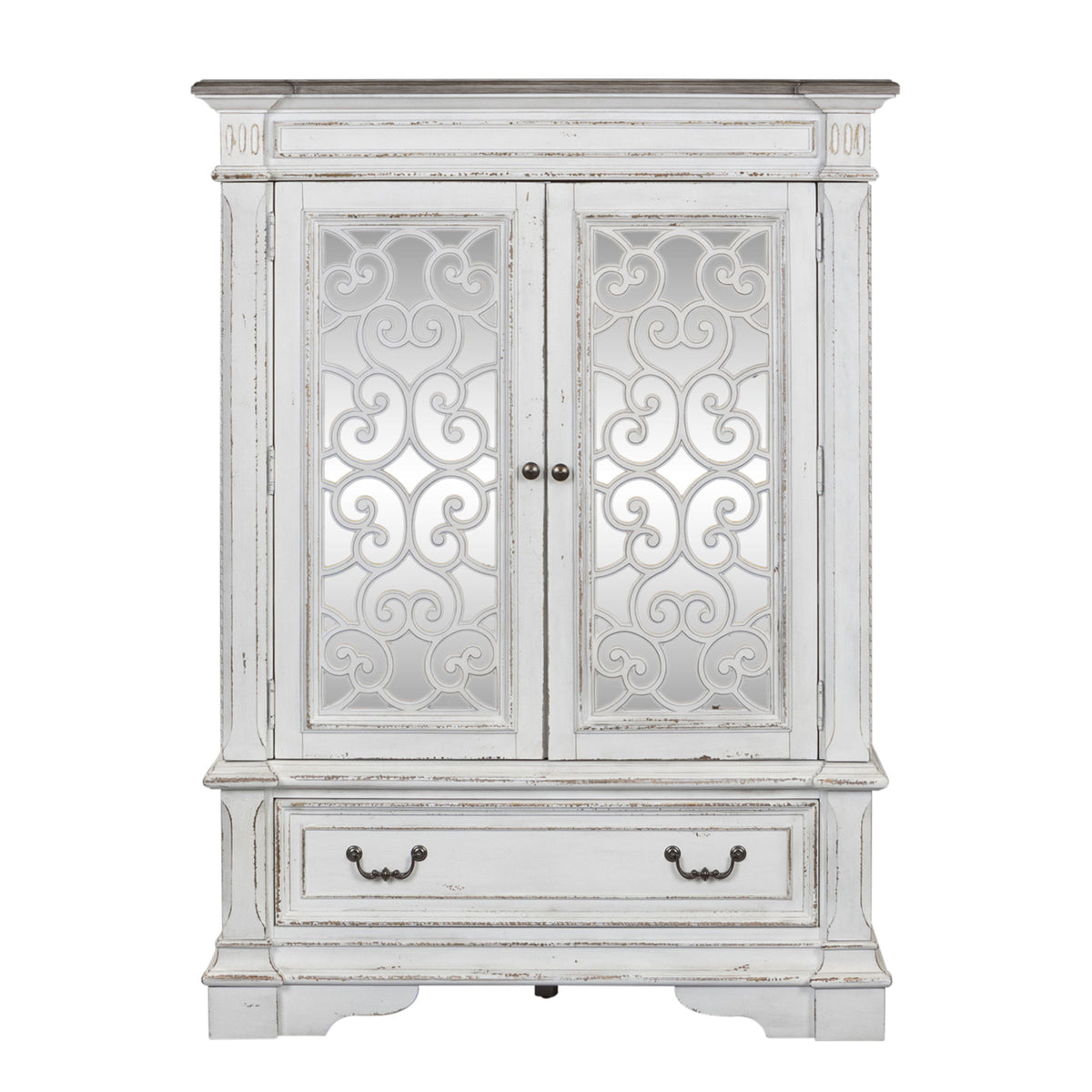 Abbey Park - Mirrored Door Chest - Antique White