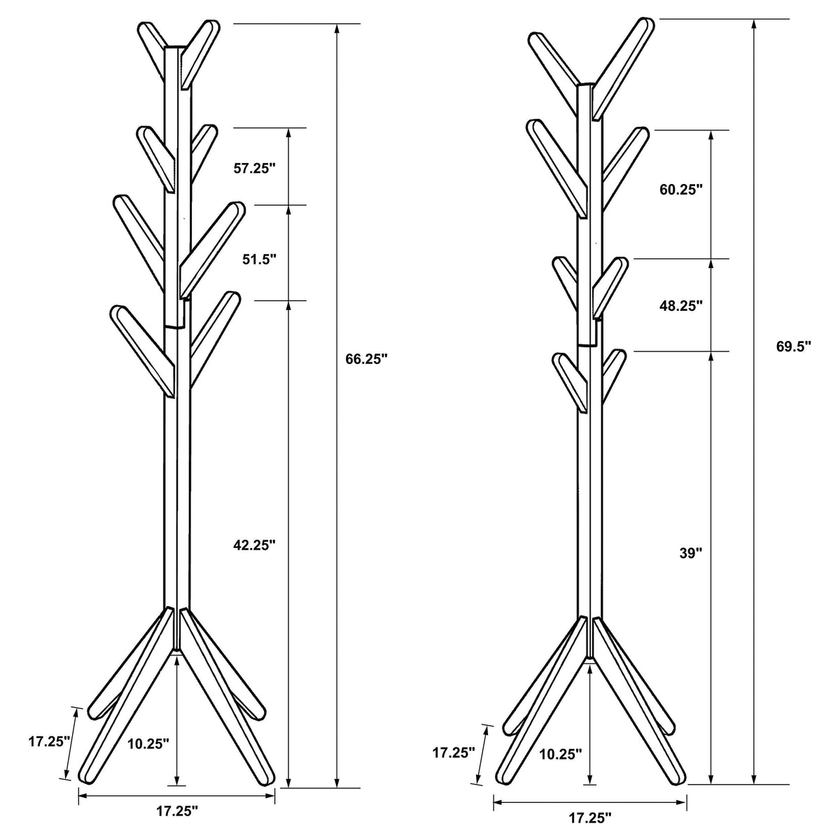 Margaret Solid Wood Coat Rack Clothing Hanger