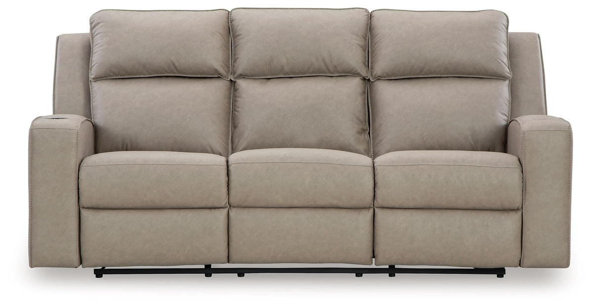 Lavenhorne - Reclining Sofa With Drop Down Table - Pebble
